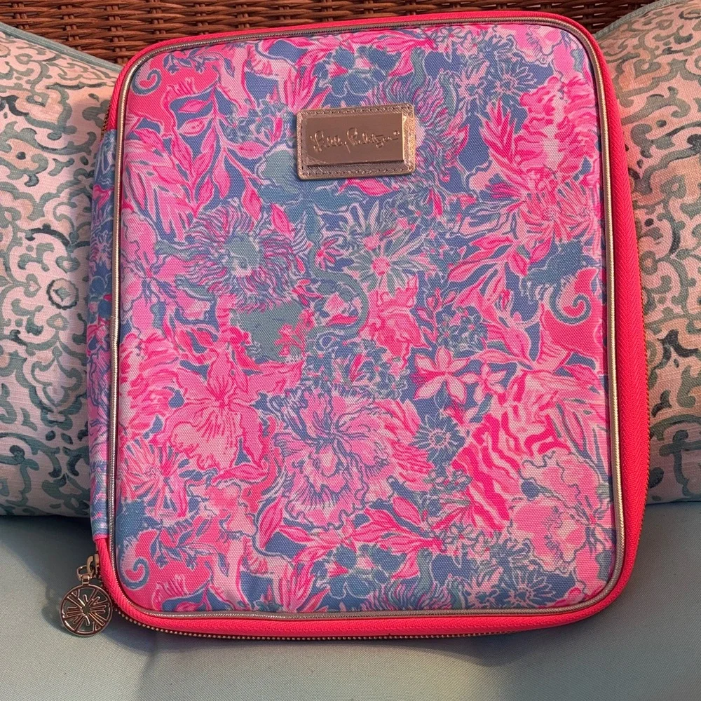 Lilly Pulitzer Pink and Blue Floral Pouch